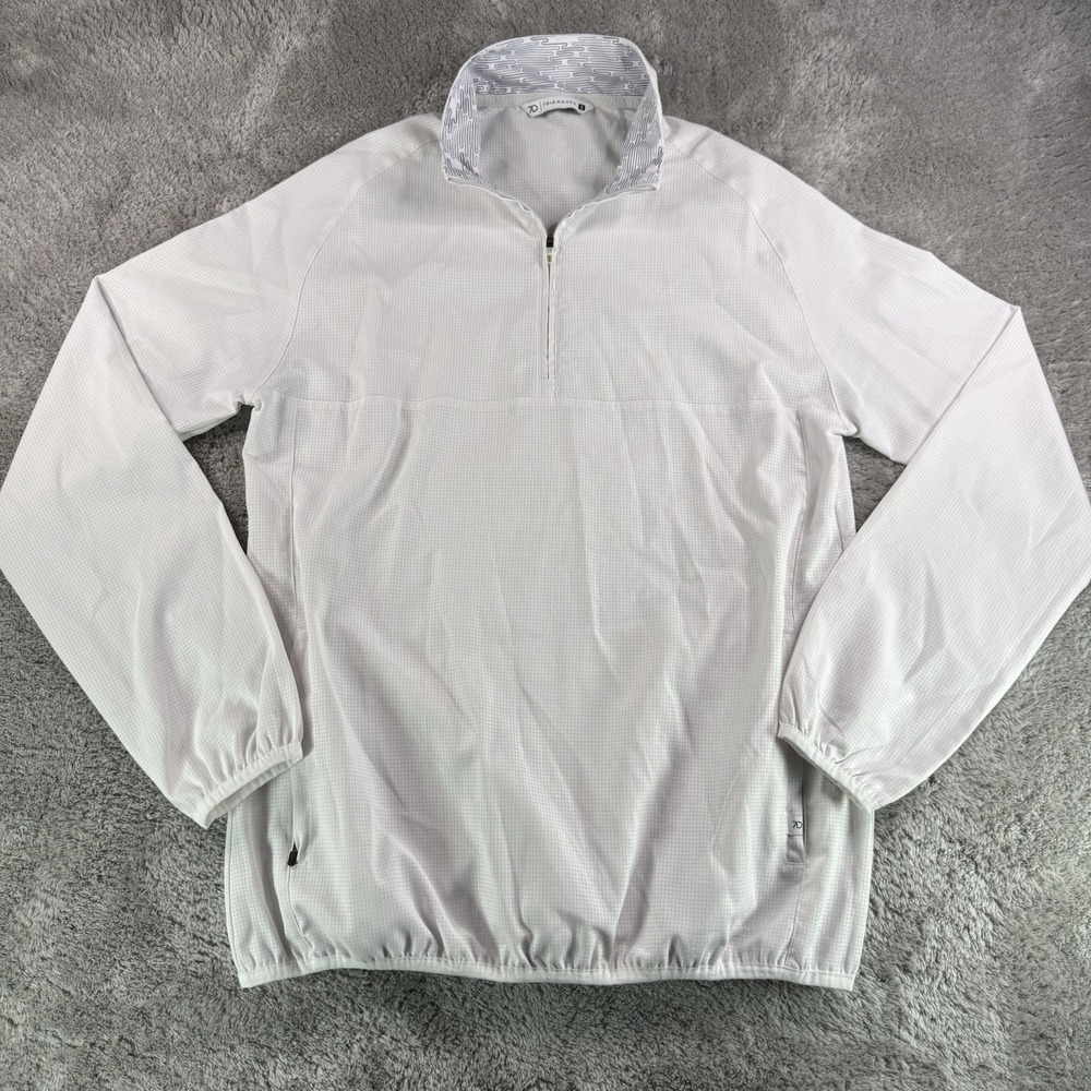 7Diamonds Oxygenate Mens White 1/4 Zip Pullover Stretch Golf SPV-1026 S